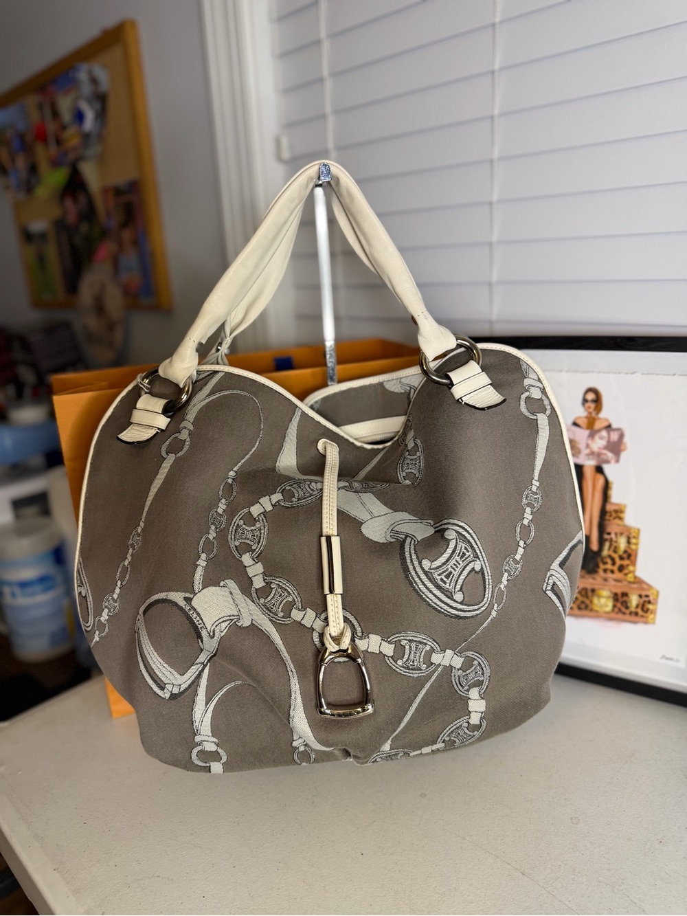 Celine gray macadam bitterswet hobo bag